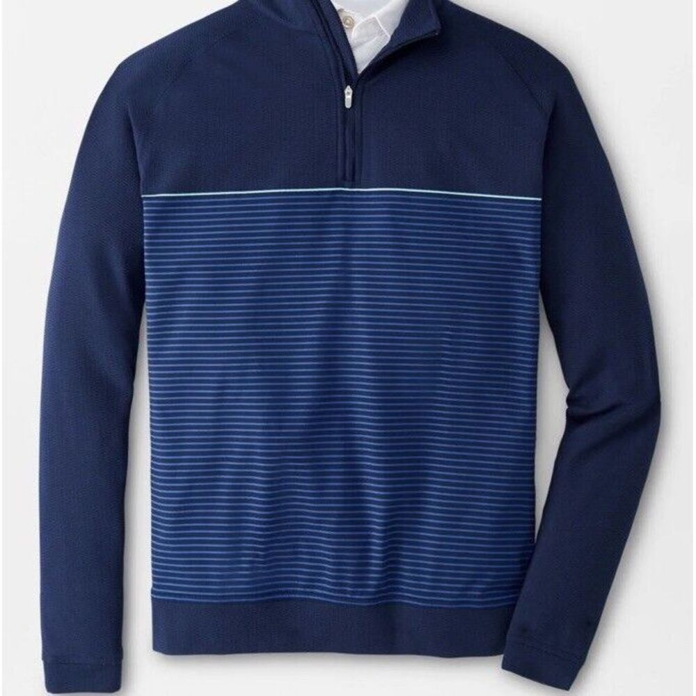 Peter Millar Navy Blue Zip Up Sweater